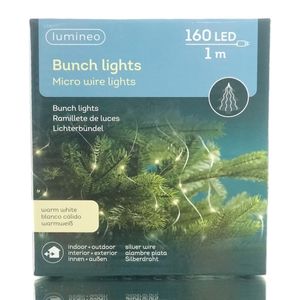 Lumineo Micro LED Bündel Lichterkette 100 cm 160 Lichter Warmweiß