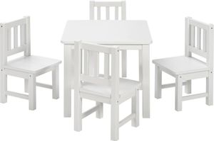 BOMI® Kindertisch mit 4 Stühlen aus Massiv Holz für Kleinkinder, Jungen und Mädchen