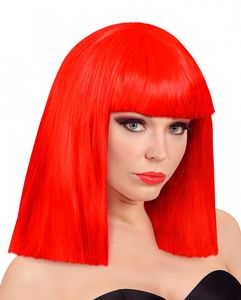 Showgirl Perücke Roxy Rot als Kostümzubehör für Halloween und Fasching