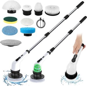 Elektrische Reinigungsbürste, Handgeführte Spin Scrubber, Bürste Reinigung, mit 9 austauschbaren Ersatzbürsten