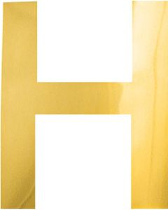 Oblique Unique Bügelbild Buchstabe H Bügelfolie für DIY Gestaltung Beschriftung von Kleidungsstücken uvm. - gold