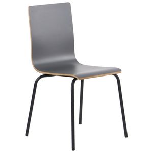 Stacionární konferenční židle WERDI B, opěrák a sedák z laminované překližky, kovový rám s práškovým nástřikem, šedá/černá