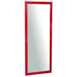 Lange wandspiegel 180x72x3 cm, Wandspiegel groß mit Holzrahmen, Ganzkörperspiegel, Rot