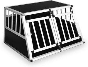 Tiertransportbox Tierreisebox Alu-Hundetransportbox in Größe XXL 95x85x69 cm Gittertür verschließbar