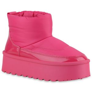 VAN HILL Damen Warm Gefütterte Winter Boots Bequeme Profil-Sohle Schuhe 840788, Farbe: Fuchsia, Größe: 39