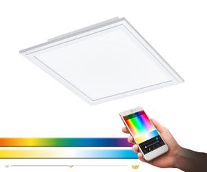 EGLO connect LED Panel Salobrena-C, Deckenlampe, LED Deckenleuchte, Fernbedienung, Lichtfarbe einstellbar (warmweiß – kaltweiß), RGB, dimmbar, 30 cm