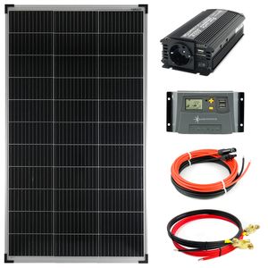 Solar Set 12V 140 Watt Solarpanel Kabel Wechselrichter 600W Solaranlage 10A PV