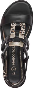 MARCO TOZZI Damen Sandale Sandalette allrounder bequem Synthetik 2-28106-44, Größe:39 EU, Farbe:Schwarz