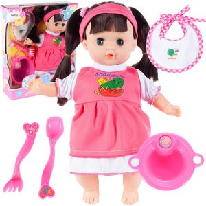 Malplay Funktionspuppe 30Cm Babypuppe Mit Lange Haaren Zum Stylen Schließt Die Augen Puppe Mit Zubehörset Ab 3 Jahren