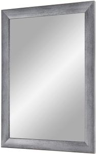 Flex 35 - Wandspiegel nach maß (Grau gewischt) 100x80 cm Spiegelrahmen Deko-Spiegel mit Holz Rahmen, für Wohnzimmer, Badezimmer, Flur, Schlafzimmer
