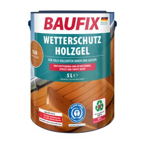 BAUFIX Wetterschutz-Holzgel teak seidenglänzend, 5 Liter, Holzlasur