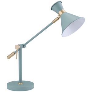 HOMCOM Tischlampe, Verstellbare Schreibtischlampe, 40 W Leselampe mit E27 Sockel, Nachttischlampe für Arbeitszimmer, Wohnzimmer, exkl. Leuchtmittel, Stahl Grün