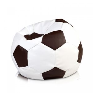 Ecopuf, Sitzkissen Fußball M, Farbe: Dunkelbraun