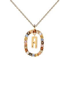 PDPAOLA Halskette LETTERS 18K gold plated silver gold