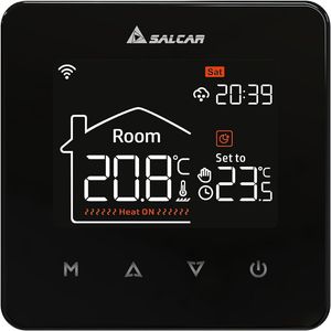 SALCAR Raumthermostate WiFi Elektronisch Smart Home Thermostat Heizung Lcd Touchscreen Drei Temperaturregelungsmodi Ferngesteuerte Sprachsteuerung Schwarz