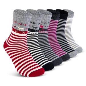 6 oder 12 Paar THERMO Socken Damen mit Innenfrottee Wintersocken Damensocken 38202 - 6er 39-42