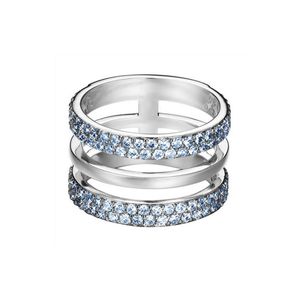 Esprit Damen Ring Edelstahl Silber Zirkonia Blau ESRG02784D, Ringgröße:54 (17.2 mm Ø)