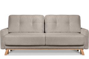 Konsimo Sofa 3 Personen mit ausziehbare Liegfläche "VISNA", Grau, Stoff, Scandinavian, 220x79x95