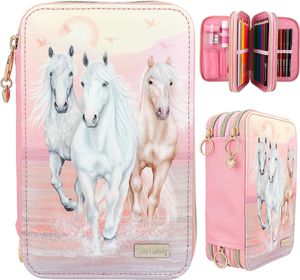Depesche Schule Miss Melody Triple-Federmäppchen SUNDOWN, befüllt mit über 40 Teilen Federmäppchen Pferde RT_Federmäppchen lot4dt