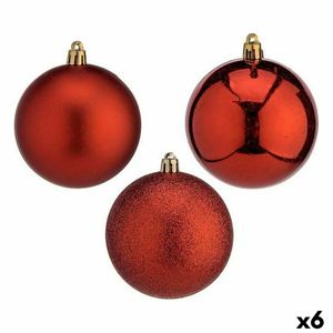 Weihnachtskugeln-Set Rot Kunststoff Ø 8 cm (6 Stück)