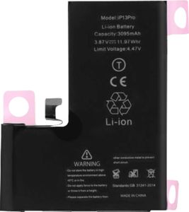 Clappio, Ersatzakku für Apple iPhone 13 Pro 3095mAh Integrierter TI-Chip, Schwarz