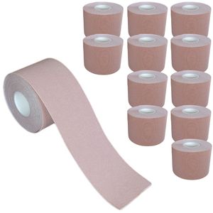 12 Rollen - Tapefactory24 Getting Started Kinesiologie Tape 5cm x 5m - beige, Tapes Taping Klebeband Tapeverband Bandage wasserfest