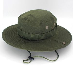 Buschhut mit Druckknopf und Kinnband Safarihut Sonnenhut Tropenhut UV Schutz Kappe,Armeegrün
