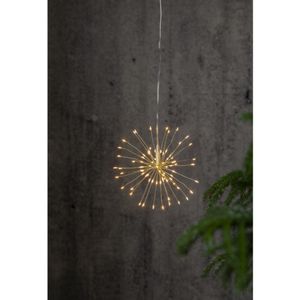 3D-LED-Hängestern 'Firework', silber, 16x16 cm, 80 warmweiß LED, 3m Kabel, Trafo