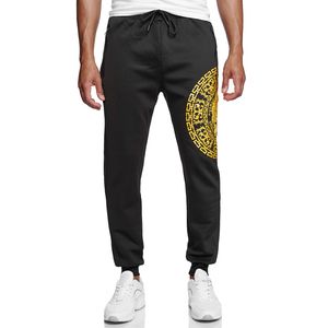 Glamexx24 Jogginghose Herren Jogger Männer Sporthose Streetwear Slim Fit Freizeithose Pants mit Reissverschluss-Farbe: Schwarz gold -Größe: M