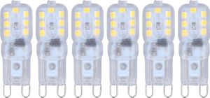 G9 LED-Lampe, 6er-Pack dimmbare G9-Glühbirne 3 W 14 LED für Küche, Badezimmer, Landschaftsbeleuchtung