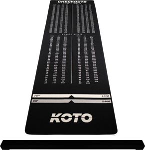 KOTO - Oche Carpet Checkout 285 x 80 cm Dartmatte zum Schutz des Bodens & der Dartpfeile, Mit Score-Indikation & Oche
