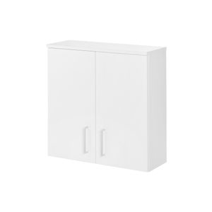 FACKELMANN Hängeschrank ATLANTA / Schrank mit gedämpften Scharniere / Maße (B x H x T): ca. 60,5 x 68 x 32,5 cm / hochwertiger Schrank fürs Badezimmer mit 2 Türen / Korpus: Weiß / Front: Weiß