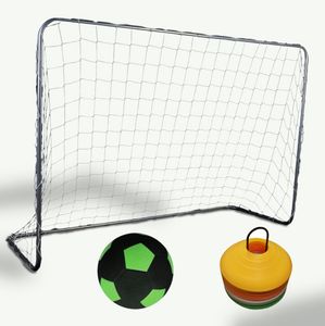 Charlsten Fußball Set - Tor 180x120x60 cm + Fußball + Hütchen Satz