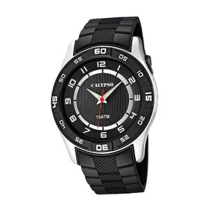 Calypso Kunststoff PUR Herren Uhr K6062/4 Armbanduhr schwarz Analogico D2UK6062/4
