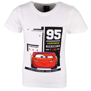 Disney T-Shirt Shirt Disney Pixar Cars McQueen Kinder T-Shirt, Weiß / 110