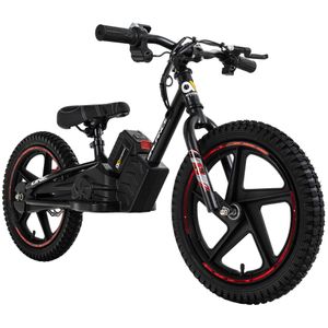 Kinder Balance Bike 16 Zoll | Elektrofahrrad 250 Watt - 21V 5.4Ah - Scheibenbremsen (Schwarz/Rot)