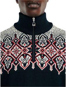 Dale of Norway Winterland Mens Merino Wool Sweater Navy/Off White/Raspberry M Jumper