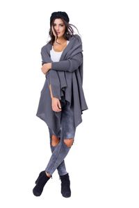 Dámska pletená bunda Cape Cardigan Asymetric; Graphite/S/M/L