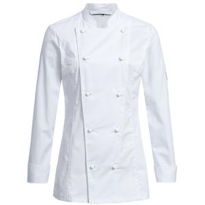 Greiff GASTRO MODA Damen Cuisine Premium Kochjacke Stehkragen Regular Fit Baumwollmix Stretch ® Weiß XS