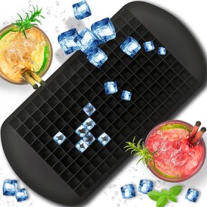 Eiswürfelform Eiswürfelzubereiter Eiswürfel Form Silikon für je 160 Mini Ice Cube Pralinenform Eiswürfelbehälter Küche Whisky Cocktails Sommer Schwarz Retoo