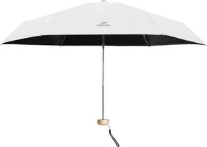 Sonnenschirm Superleichter Mini-Faltbarer UV-Schutz Winddichter Tragbarer Regenschirm Mit Doppeltem Verwendungszweck Weiß