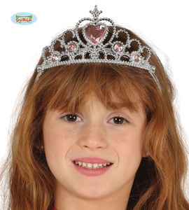 silberne Krone Diadem Tiara für Mädchen