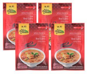[ 4x 50g ] ASIAN HOME GOURMET Würzpaste für thailändisches rotes Curry / Kaang Daeng