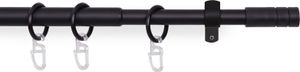 Stilgarnitur Schwarz ( Zylinder ) ausziehbar 120-220cm Vorhangstange Ø16mm Komplettstilgarnitur inkl. Befestigungsmaterial, für Gardinen und Vorhänge