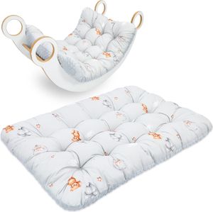 Krabbeldecke für Baby Kissen für Kletterbogen 70x110 cm - Bodenkissen Kinder Matte für Montessori Spielbogen Wippe Kletter Bogen Polster Spieldecke für Kinderzimmer