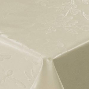PVC Tischdecke Dahlia Creme Wachstuch · Breite & Länge wählbar · abwaschbar · Blume Blumen uni beige glänzend , Größe:140 x 200 cm