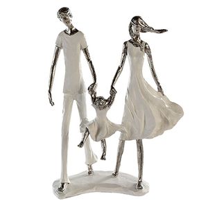 Casablanca Figur Family 31 cm weiß silber Skulptur Familie