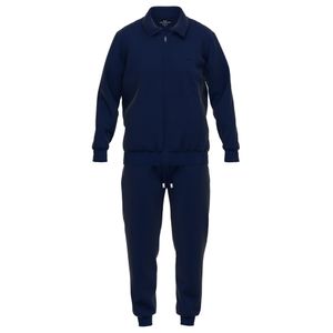 GÖTZBURG Herren Hausanzug, 2-tlg. Set - Sweat, Jacke und Hose, Baumwollmischung Blau XL