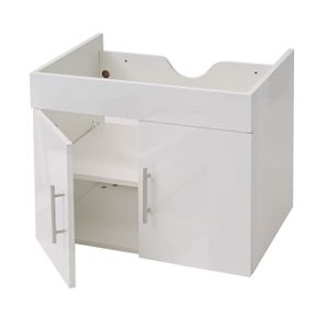 Waschbeckenunterschrank HWC-D16, Waschtischunterschrank Waschtisch Unterschrank Badmöbel, MVG hochglanz 60cm  weiß