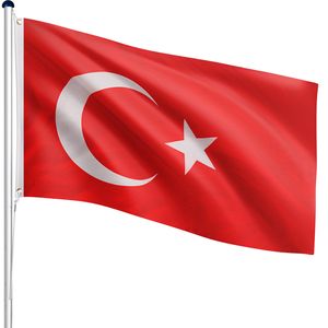 FLAGMASTER® Aluminium Fahnenmast 6,5m Alu Flaggenmast Türkei Fahne Flagge